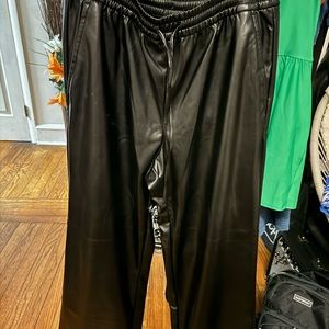 Black Faux Leather Pants